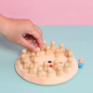 Color Wooden Memory Chess Matching Game Montessori Toys Puzzle Children Early Learning Educational Gift