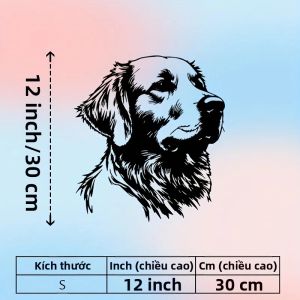 CIFbuy | 1PC Kim Loại Golden Retriever Nghệ Thuật Treo Tường Nhôm Hình Bóng Bức Tranh Tường Để Trang Trí Văn Phòng Quà Tặng Yêu Nước