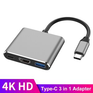 Type C To 4K HDMI USB 3.0 Charging HUB Adapter USB-C 3 in 1 Converter Multiport For Macbook Windows Android