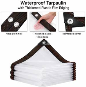 Clear Tarpaulin Sheet Outdoor Plant Protection Sun-Blocking Cover for Balconies Greenhouses Easy-to-install Waterproof Sheet