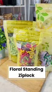 50pcs Flower Zipper Stand pouch Bunga Zip Lock beg Floral zipper lock bag doorgift goodies Kahwin Wedding