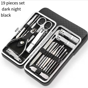 Home Nail Clipper Set Of 18 Pieces Large Size Dead Skin Pliers Diagonal To Remove Dead Skin Small Eyebrow Clipper Leather Sleeve