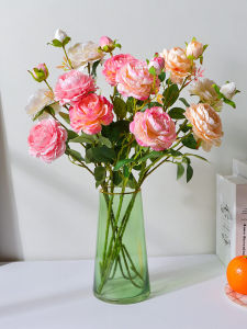 Indoor Living Room Decorative Fake Roses Artificial Flowers Table Centerpiece Light Luxury Dried Flower Bouquet Silk Flower