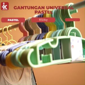 Indokurnia 6 pcs Gantungan Baju Universal Pastel