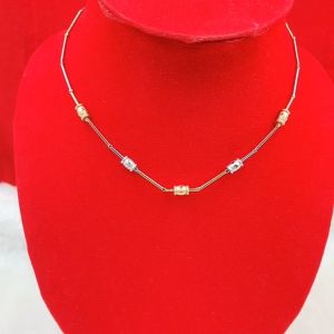 สร้อยคอสามกษัตริย์ คั่นเม็ด ยาว 14.5 นิ้ว ตะขอก้ามปู ชุบทอง ชุบ 3k  ทำจากทองเหลือง ใส่ออกงานได้ ใส่ได้ทุกโอกาส รูปถ่ายจากสินค้าจริง