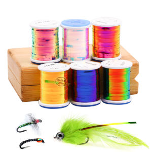 Chất Liệu Làm Mồi Câu Cá Dạng Kim Tuyến Mylar Phẳng 2 Màu 2mm Dùng Cho Streamer Flashback Nymph Thân Midge Rib - Nguyên Liệu Làm Mồi Câu Cá