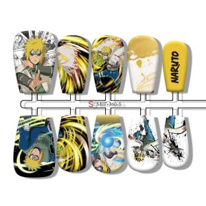Naruto Anime Themed Wearable Nail Tips Painful Grain Oval Shape 2D Cartoon Style Fingernail Tips for Beauty Makeup Tools