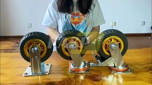 3/4/5/6/8 Inch Swivel Strap Lock Caster Wheels Heavy Duty Black Noise Reduction Wear Resistance Rubber Casters