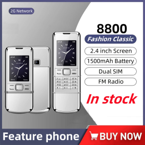 8800 Fashion Classic Slide CellPhone 2.4inch Screen FM Radio Video player 1500mAh Bluetooth Dual SIM 2G Network Mobile Phone(No Thai language available)
