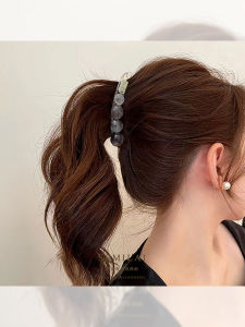 Elegant Pearl Hair Clip Semi Tailored Banana Clip Durable Teeth Back of Head Bun Hair Accessory Korean Style Fashion Jewelry