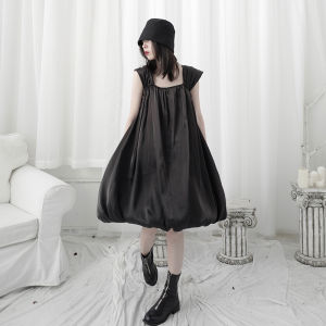 Váy Không Tay Phong Cách Pháp Cổ Điển Tối Giản Váy Chữ a Cạp Rộng Mùa Xuân Hè Cho Nữ Váy Midi Không Tay Dài Vừa Phải