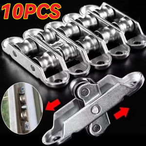 10PCS Stainless Steel Window Pulley Slot Wheel U-type Groove Track Door Roller Double Slide Flat Casters Runners Sliding Door Fittings
