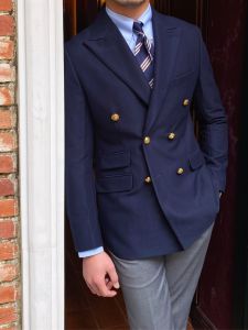 Mr. Lusan Fall and Winter Homemade British Breze Suit Outwear Mens Retro Suit Business Casual Double Row Single West