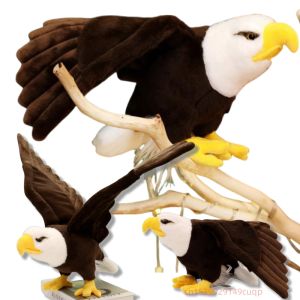60/90cm Simulation Eagle Plush Doll Lifelike White Head Big Wings Bird Plush Toy Home Decoration Birthday Gift For Boys