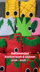 INDOLAPAK (K03) Kostum Buah Dan Sayur Anak Untuk Karnaval Cosplay Acara Pesta Sekolah Bahan FLANEL Anti robek