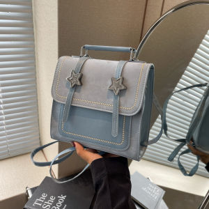 Womens 2024 New Vintage Backpack Multi-Functional Student Travel Bag Lightweight Handheld Bookbag Commuter Style Soft PU