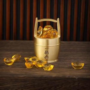百福缸 一桶金 聚宝盆 二桶金 黄铜实心满桶金 送满元宝+铜钱 三桶金让您發發發 FENG SHUI 风水 聚宝盆 黄水晶 元宝 元寶 / 開運 招財 納福 招财聚财 聚宝盆 元宝 水晶