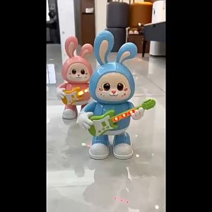 Đồ chơi Thỏ đánh đàn vui nhộn có nhạc đèn Led kèm điệu nhảy vui nhộn (TẶNG KÈM PIN)