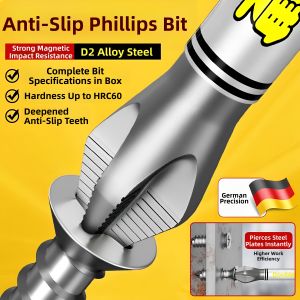 LUTUMEI | Upgraded Cross-shaped Magnetic Anti-slip Drill Bit