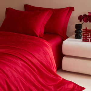 JIEMAIYA | Luxury Wedding Bedding Set Red Chinese Style 4 Pieces