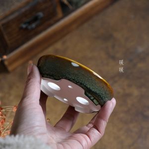 Miniature Ceramic Glazed Pot Small Waist round Star Galaxy Style Succulent Plant Bowl Multi-purpose Desktop Flower Vase