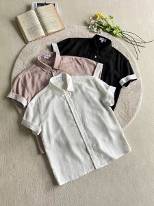 Xanvas | Pinstripe Paneling Breathable Short Sleeve Shirt