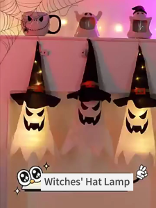 Halloween Decoration Wizard Hat String Light LED Light Scary Atmosphere Indoor Outdoor Home Party Decoration