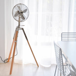 Imasu Antique Imitation Floor Fan Metal Swing up down 12 Inch Hong Kong Stand Fan for Home Use with 3 Speed Mechanical Control