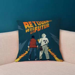 Kayou | Movie B-Back To The F-Future 45*45cm Cushion Cover Cushion Covers Natural Linen Breathable Sofa Bedroom Decor Pillowcase