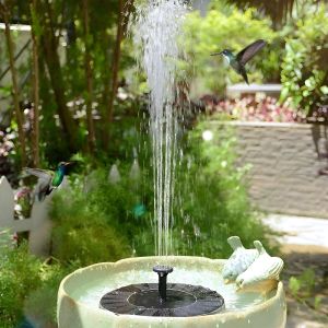 Solar Fountain Pump for Garden Fish Pond Pool - Solar Powered Oxygen & Landscaping Water Pump with Multiple Nozzles