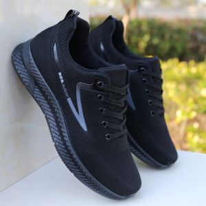 Mens Breathable Running Shoes Summer New Style Casual Net Surface Sports Shoes Low Top round Toe Rubber Outsole Cloth Lining