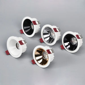 ไฟดาวน์ไลท์กันไฟฉายแอลอีดีแสงจ้าที่ปิดภาคเรียนสีดำ/ขาว/สีดำปืน85-265V โคมไฟติดเพดานไฟสปอร์ตไลท์ไฟห้องนอนห้องนั่งเล่นในบ้าน