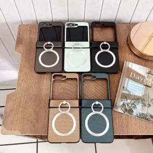 Ốp Lưng Samsung Galaxy Z Flip Sạc Không Dây Từ Tính Họa Tiết Kim Cương Chống Sốc Tích Hợp Giá Đỡ Tương Thích Với Các Dòng Máy 8 7E 7 6 5 4 3