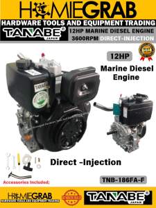 TANABE JAPAN MARINE DIESEL ENGINE 16HP / 12HP - HIGH SPEED - HEAVY DUTY‼️TNB-192FA-F‼️TNB-186FA-F‼️