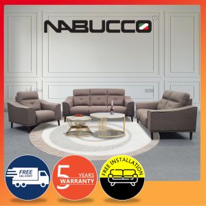 Nabucco SOF 04 Classy+Solid Wood Leg 123 Sofa Set [Water Resistance Fabric][Solid Wood][]Delivery In West Malaysia Only]