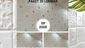 PROMO 20 LEMBAR brickfoam Batik 3D stiker gliters ori perekat kuat ukuran 70cmx35cm