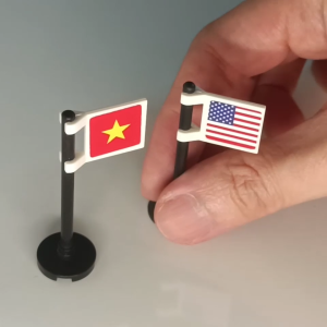 Những lá cờ lịch sử - Mô hình đồ chơi gạch lắp ráp gồm 5 cây cờ nhựa và sticker - 48~53mm