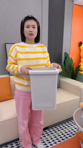 Nordic Style Multi-Purpose Bin 10/15/20L with Lid - Large Capacity Rectangular Foot Pedal Bin for Kitchen/Bathroom