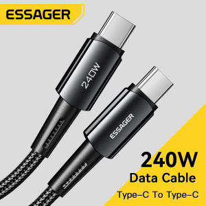 Essager 240W Super Fast Charging Type-C Cable PD Quick Charge USB C To C Cable 6A For IPad Laptop Xiaomi Redmi Huawei Samsung