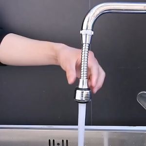 Sambungan Kran Air 360 Derajat Kepala Kran Wastafel Cuci Piring Booster Selang Lentur Stainless