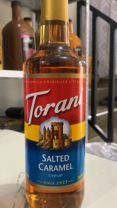 Torani Salted Caramel Syrup 750ml Sweet Salty Coffee Flavoring