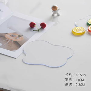 Cloud Shaped PVC Heat Resistant Glass Tea Cup Mat Transparent Small Tray Creative Coffee Insulation Dining Table Pad Silicone