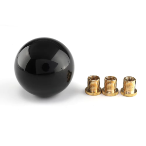 Acrylic Round Gear Short Shifter Knob Black Silver For All Car Manual Transmission and Automatic Transmission W/O Lock Button
