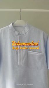 Baju Koko Muslim Pria Lengan Pendek Katun Slub oleh DRE5