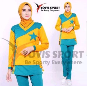 Setelan Senam Wanita  Bintang Yovis Sport Original