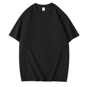 American Style Heavyweight Pure Cotton Short Sleeve T-Shirt Mens Loose Fit Large Size Solid Color Base Shirt for Couples