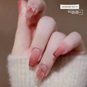 MONLEYTA | Wearable Nail Art Stickers Summer 2025 Short To Medium Length Finished Products Gold Foil Geometric Design Trendsetting Manicure