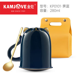 Creative Ceramic Coffee Cup with Spoon Couple Mugs High Aesthetic Value Japanese Style Small ness Porcelain Water Cup