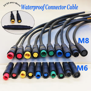 Waterproof M6/M8 Connector Cable 20CM 2/3/4/5/6 Pin Male Female Butt Plug For Signal Sensor E-Bike Scooter Solar Wiring