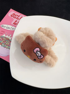 Large HelloKitty Kitty Cat Plush Hair Clip Shark Style Womens Hair Accessories Autumn Winter Headwear Sweet Style Fabric Material